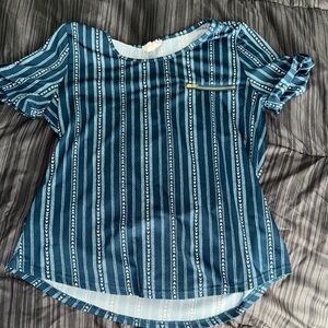 Workshop Republic Clothing Navy Patterned Top